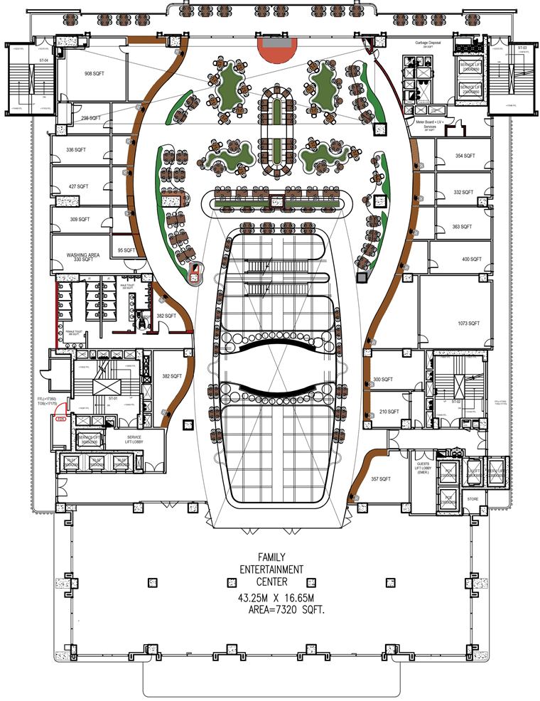 Aarone Oasis fourth floor plan with food court and family entertainment centre