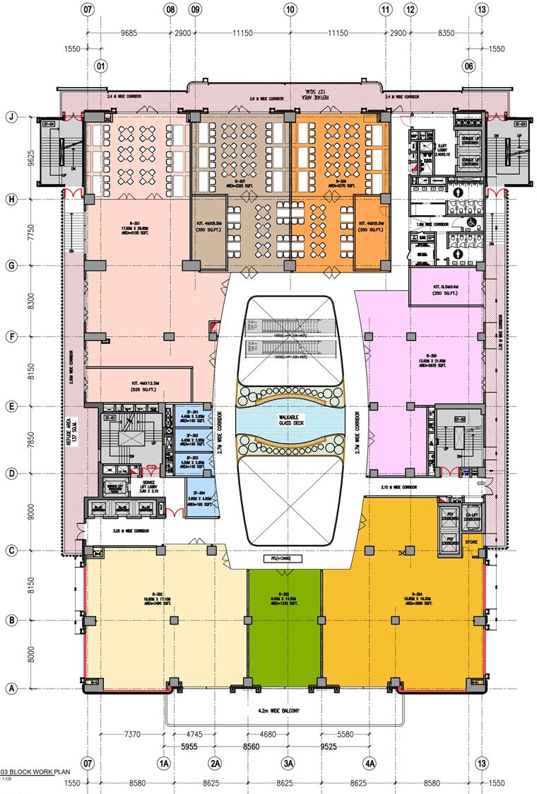 Aarone Oasis third floor plan with restaurants