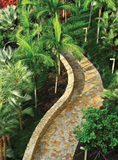 Landscaped garden walkway